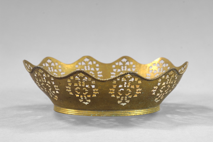 Appraisal: Continental Gilt-Brass Fruit Bowl ca of oval form with a