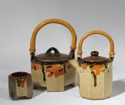 Appraisal: A John Maltby stoneware three piece tea set comprising small