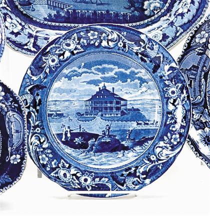 Appraisal: Historical blue transferware plate joseph stubbs burslem - Decorated with