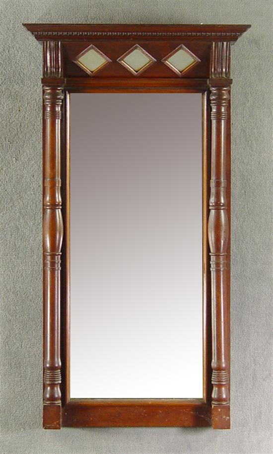 Appraisal: English Walnut Wall Mirror th Century Three beveled mirror panels