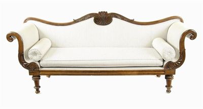 Appraisal: A William IV rosewood settee the scroll back centred palmettes