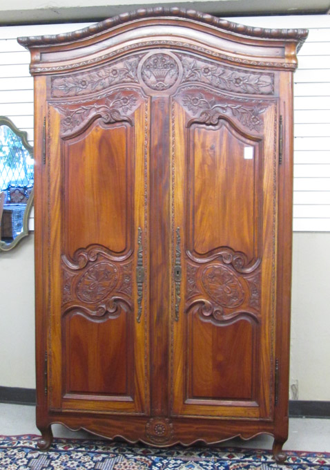 Appraisal: LOUIS XV PROVINCIAL STYLE ARMOIRE th century a -door armoire