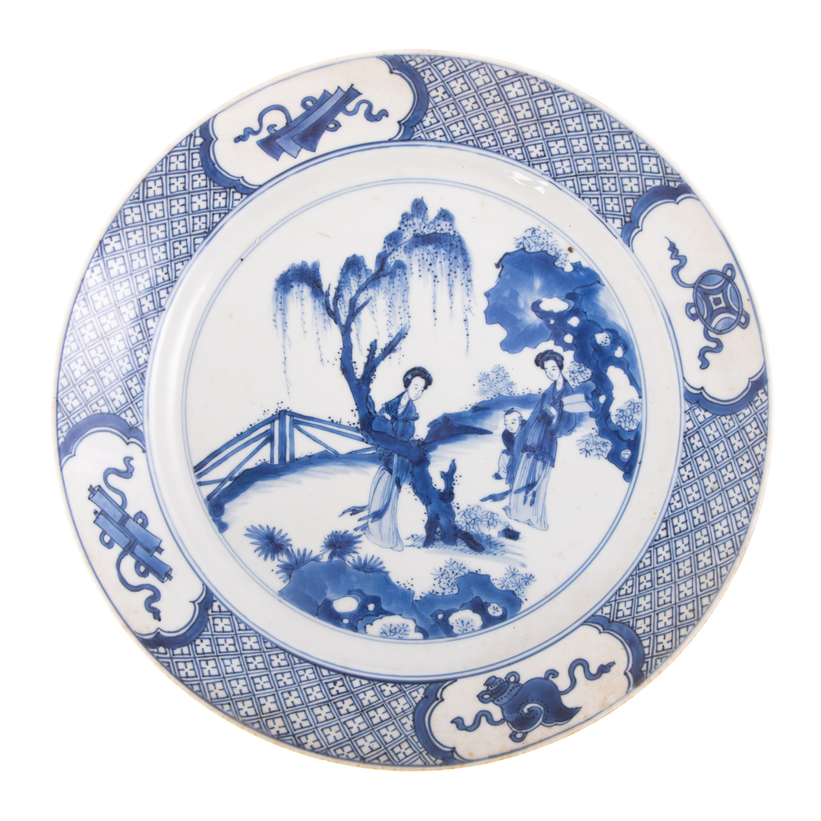 Appraisal: CHINESE EXPORT BLUE WHITE PLATE Kang Xi circa - cross