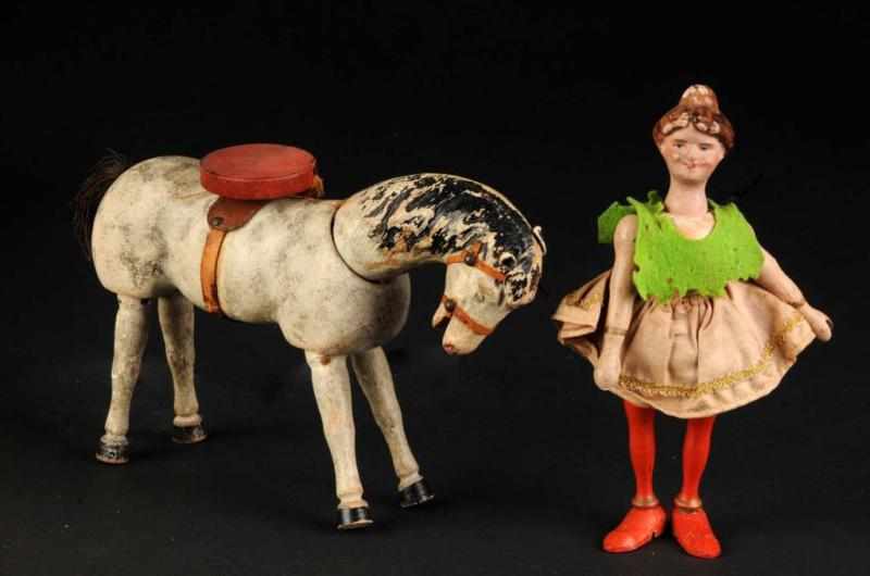 Appraisal: Schoenhut All Wood Horse and Lady Rider Description American Ca