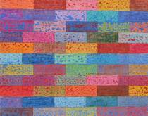 Appraisal: Craig Lucas American th Contemporary Grid Wax crayon paint and