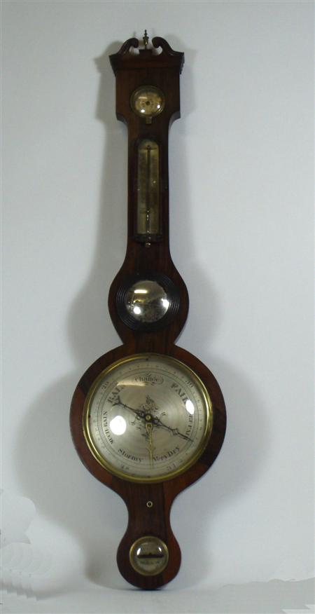 Appraisal: A th century rosewood banjo barometer By Panton Co Glasgow