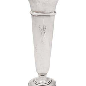 Appraisal: An American Silver Trumpet Vase th Century weighted marked 'Sterling'