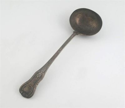 Appraisal: A Victorian King's pattern soup ladle monogrammed by Elizabeth Eaton