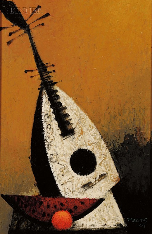 Appraisal: Ramon Prats Spanish - Still Life with Mandolin Signed and