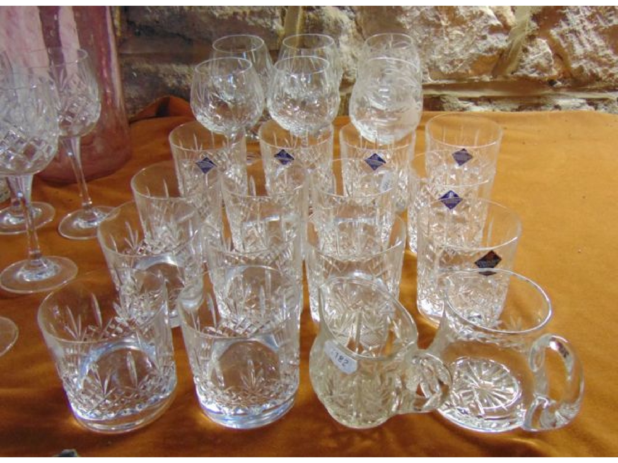 Appraisal: Eight Edinburgh crystal tumblers with cross cut detail together with