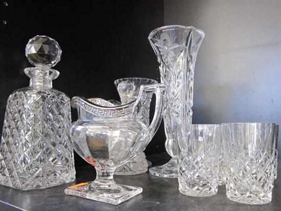 Appraisal: COLLECTION OF CUT CRYSTAL AND GLASSWARE INCL DECANTER VASES TUMBLERS