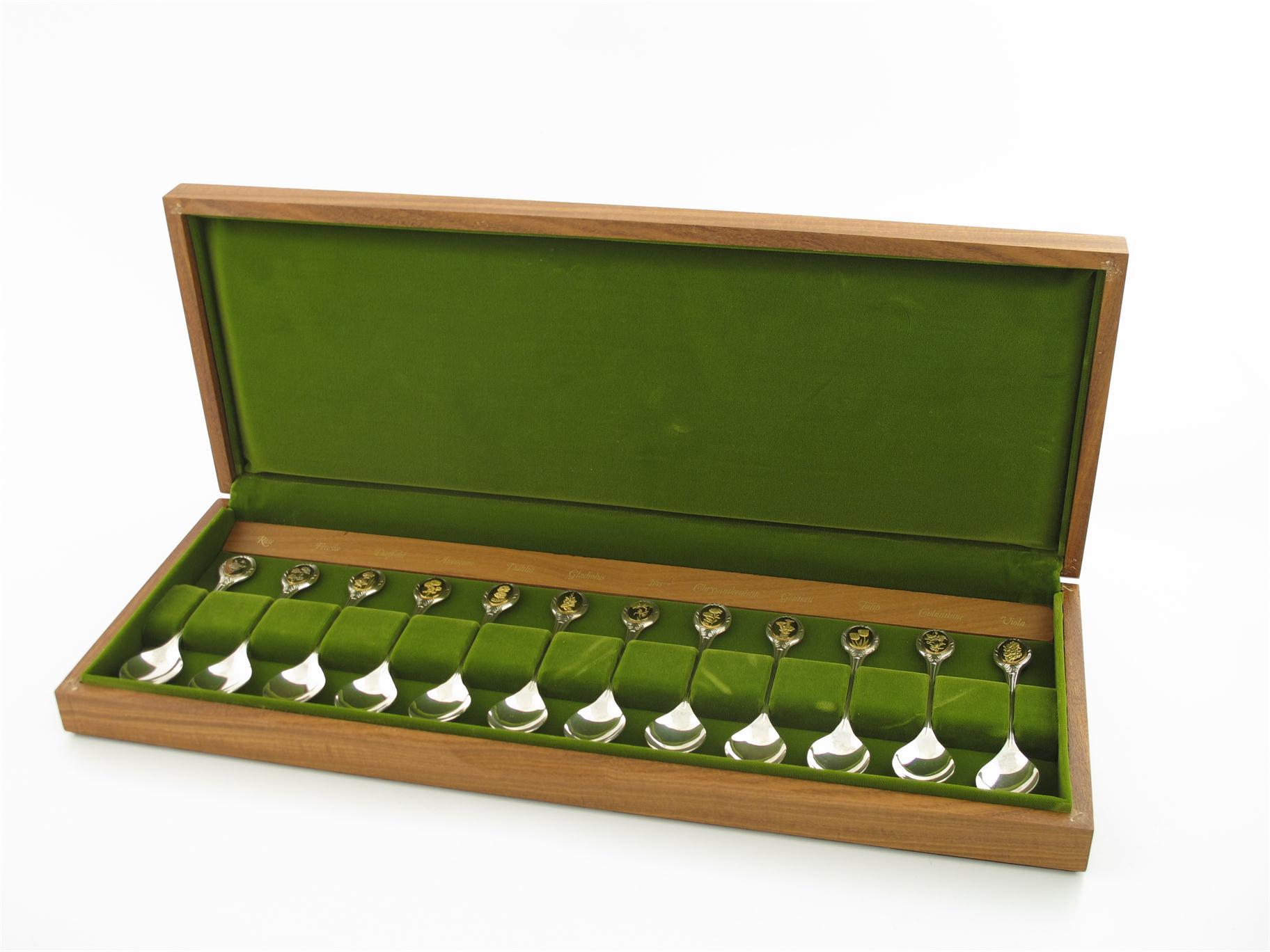 Appraisal: A set of twelve commemorative silver Royal Horticultural Society