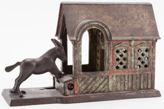 Appraisal: Mule Entering Barn Mechanical Bank Mule Entering Barn Mechanical Bank