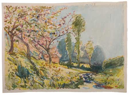 Appraisal: HAYLEY LEVER Apple Blossoms Exmouth England Watercolor on cream wove