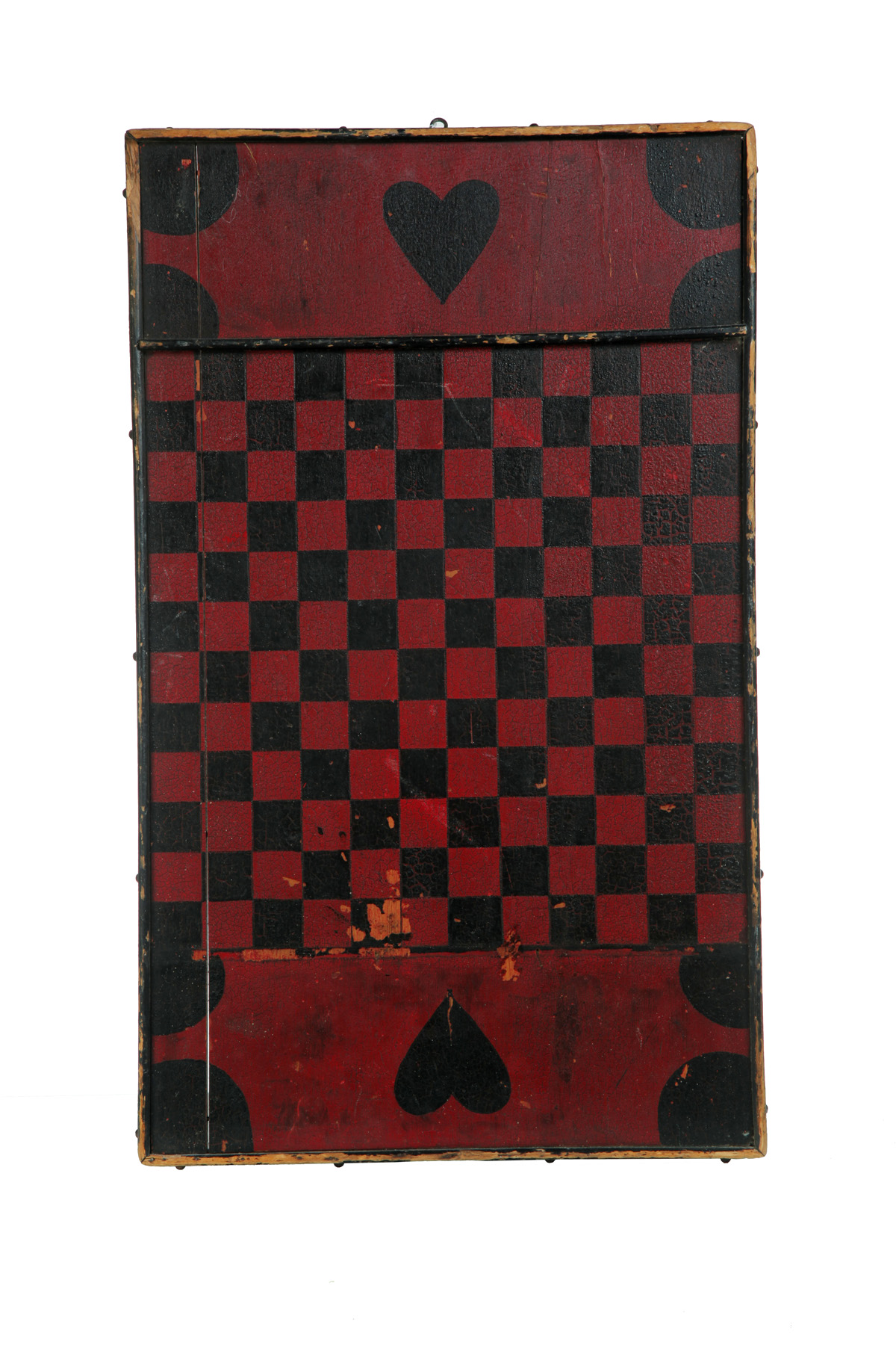 Appraisal: AMERICAN PAINTED GAMEBOARD Early th century pine Two boards with