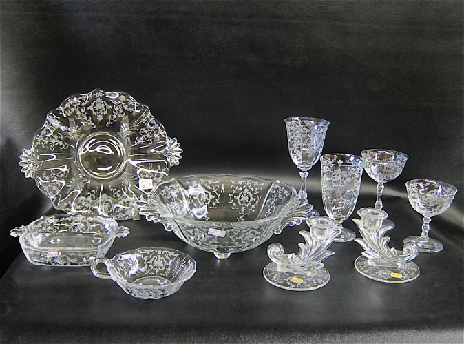 Appraisal: FOSTORIA GLASS STEMWARE AND TABLEWARE SET thirty pieces in the