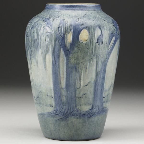 Appraisal: NEWCOMB COLLEGEVase by unidentified artist bayou scene with moon Strong