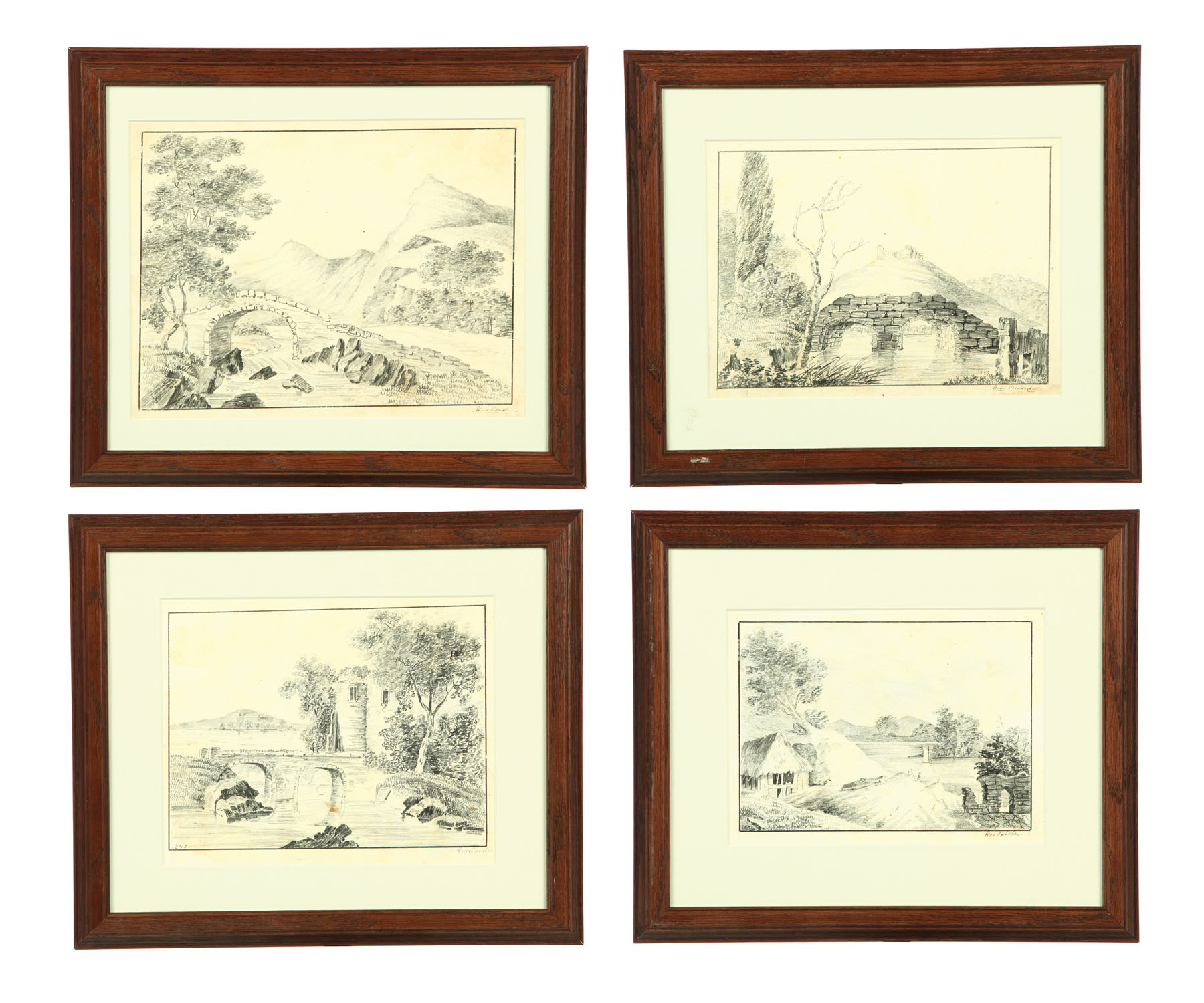 Appraisal: FOUR DRAWINGS BY JANE WOODSIDE OHIO - Pencil on paper