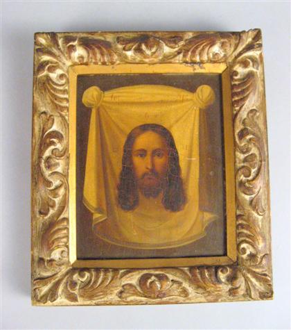 Appraisal: Small Russian icon of the Mandylion th century Inscribed in