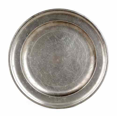 Appraisal: New York pewter plate th c bearing the touch of