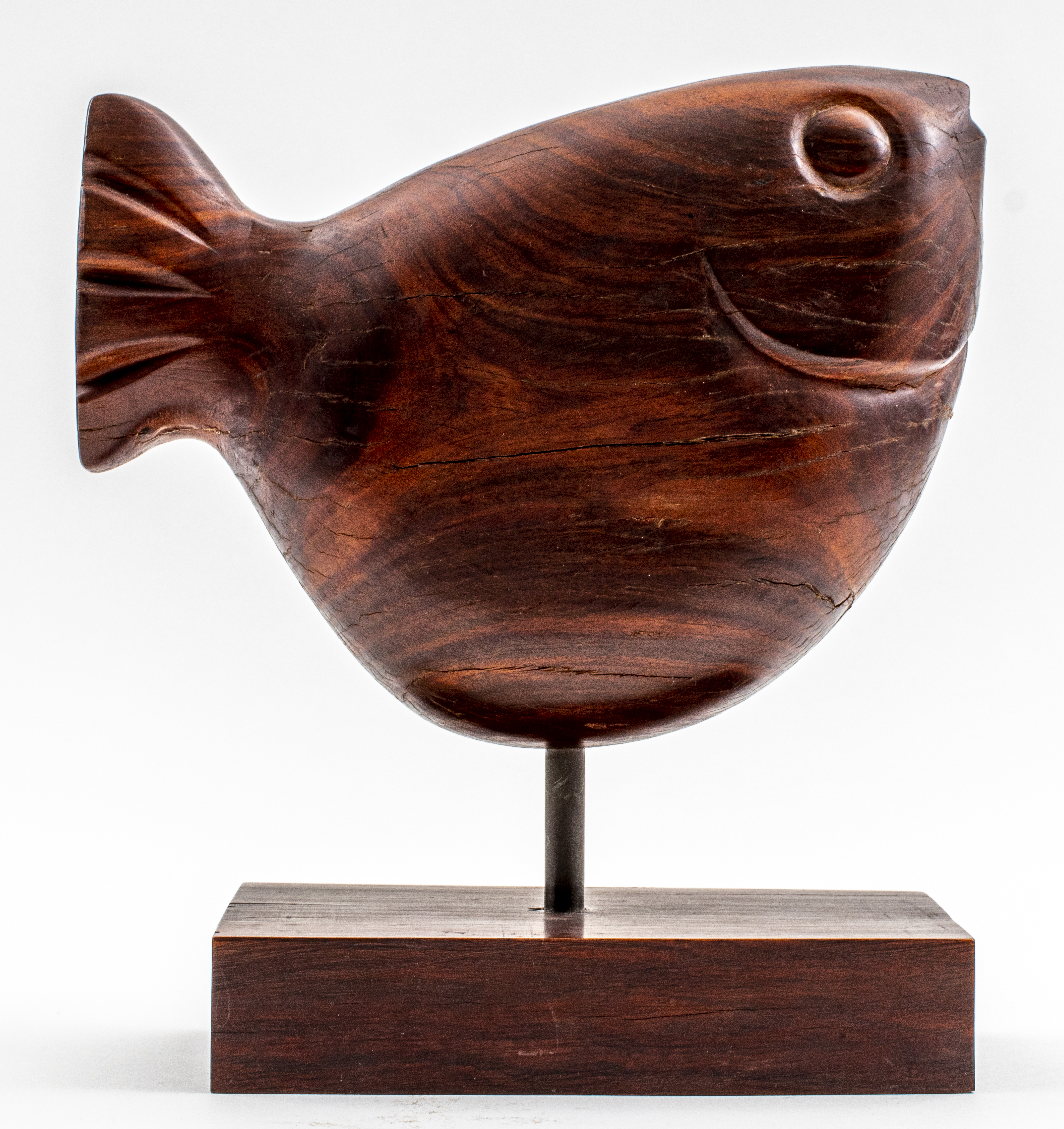 Appraisal: MID-CENTURY MODERN WOOD FISH SCULPTURE Mid-Century Modern wood fish sculpture