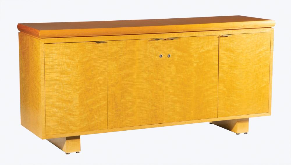 Appraisal: Contemporary Satinwood Sideboard en suite with previous lot custom made