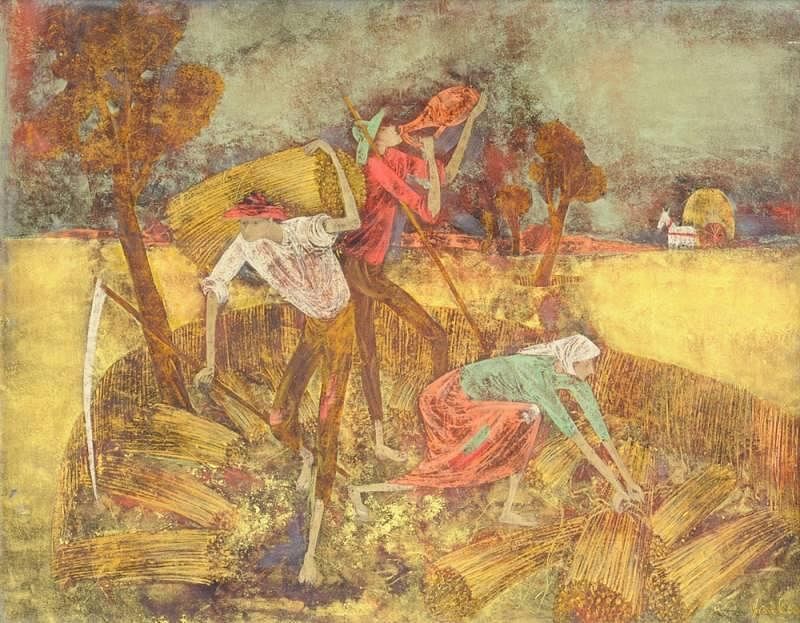 Appraisal: FELIX VARLAMISHVILI Georgian - A PAINTING Harvest Time FELIX VARLAMISHVILI