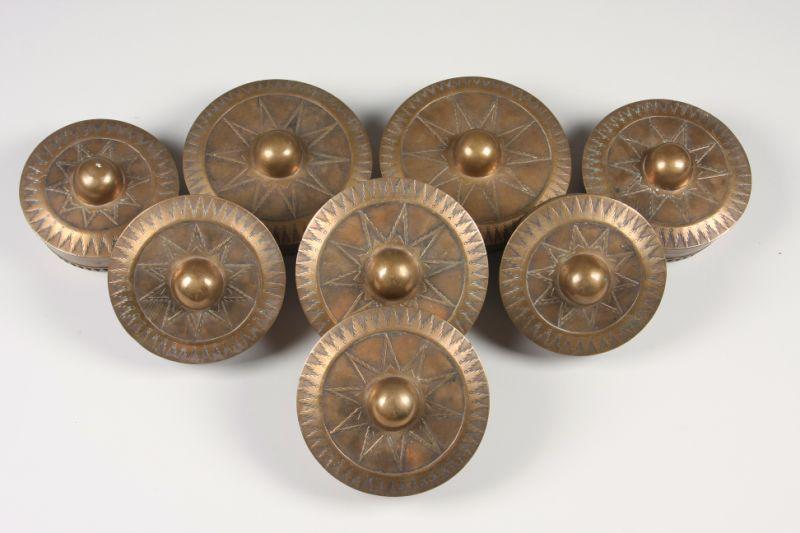 Appraisal: Eight Philippine Brass Graduated Gongs ca late th c cast