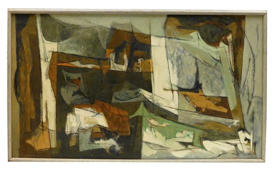 Appraisal: Paul Zimmerman American - Ancient Quarry oil on Masonite abstract