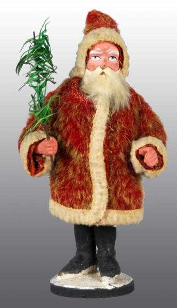 Appraisal: Red Mohair Coat Santa Candy Container Description Provenance Joyce Leiby