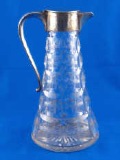 Appraisal: A silver mounted cut glass claret jug hallmarked Birmingham maker