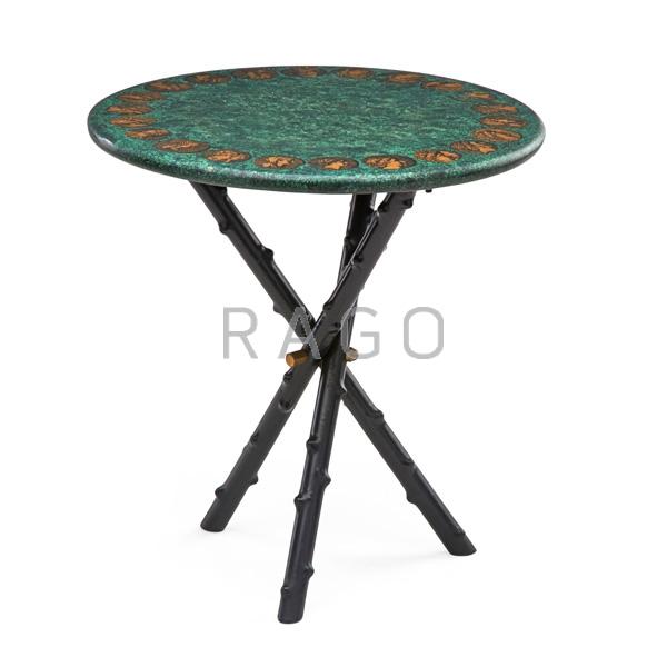 Appraisal: PIERO FORNASETTI Side table Condition Report Replaced bolt to triangular