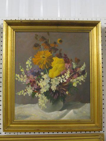 Appraisal: Floral Still Life signed illegible image area x on masonite