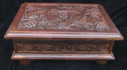 Appraisal: LARGE CARVED WOOD BOX