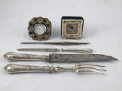 Appraisal: A mixed lot A silver dip pen and a silver