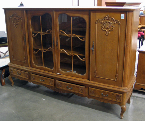 Appraisal: LOUIS XV STYLE CABINET BOOKCASE Belgian th century the front