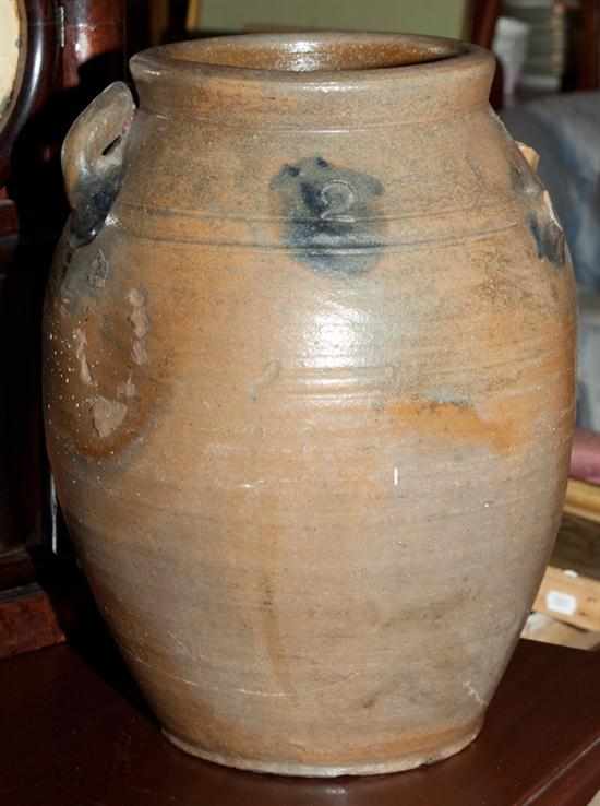 Appraisal: American salt glazed cobalt decorated stoneware crock of -gallon capacity