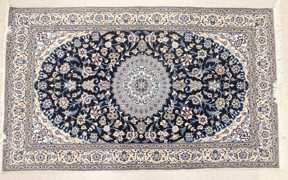 Appraisal: PERSIAN NAIN CARPET Isfahan Province central Iran floral and central