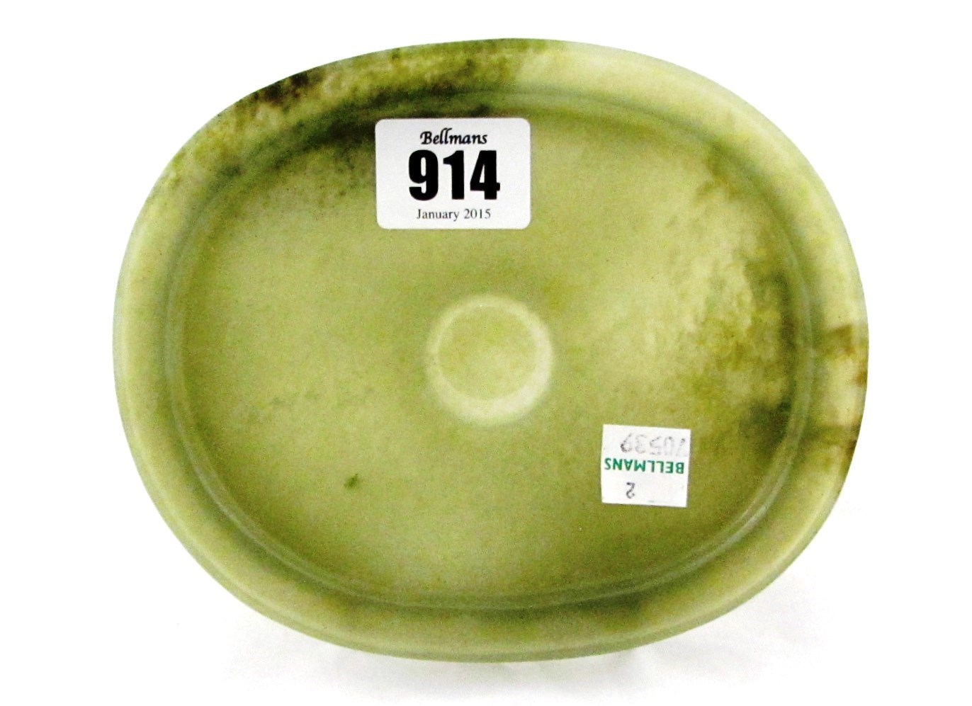 Appraisal: A Chinese celadon jade saucer dish th th century of