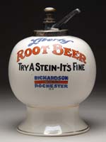 Appraisal: LIBERTY ROOT BEER CERAMIC SYRUP DISPENSER Outstanding and rare bulbous