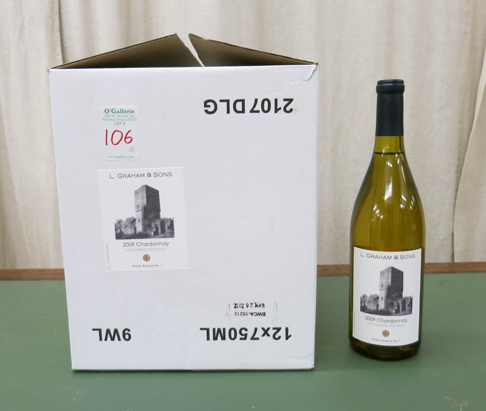 Appraisal: THREE CASES OF VINTAGE CALIFORNIA CHARDONNAY L Graham Sons Los