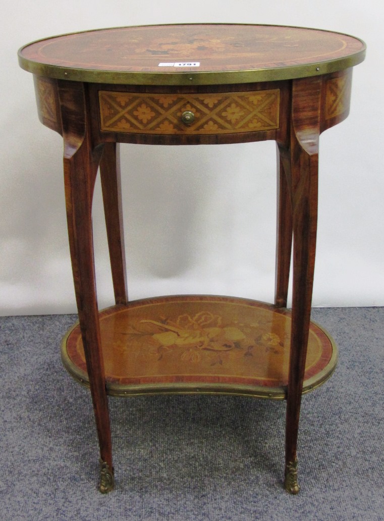 Appraisal: An early th century French gilt metal mounted marquetry and