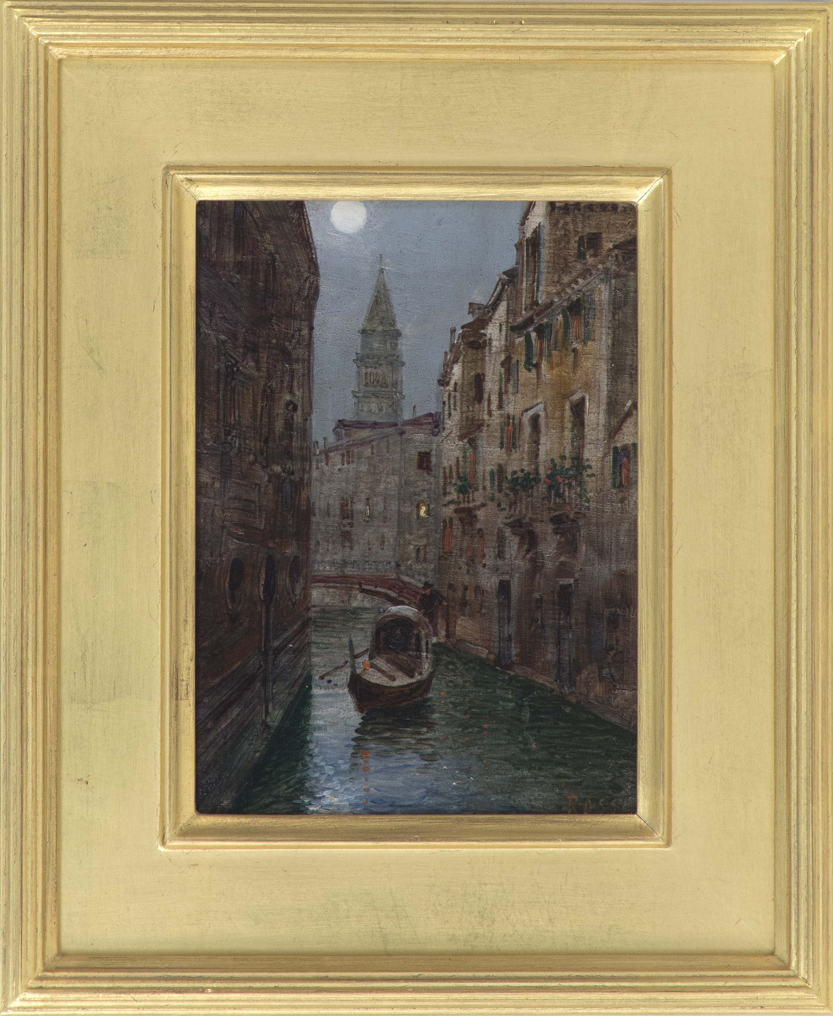 Appraisal: ITALIAN SCHOOLEarly th CenturyVenice under moonlight Signed lower right Rossi