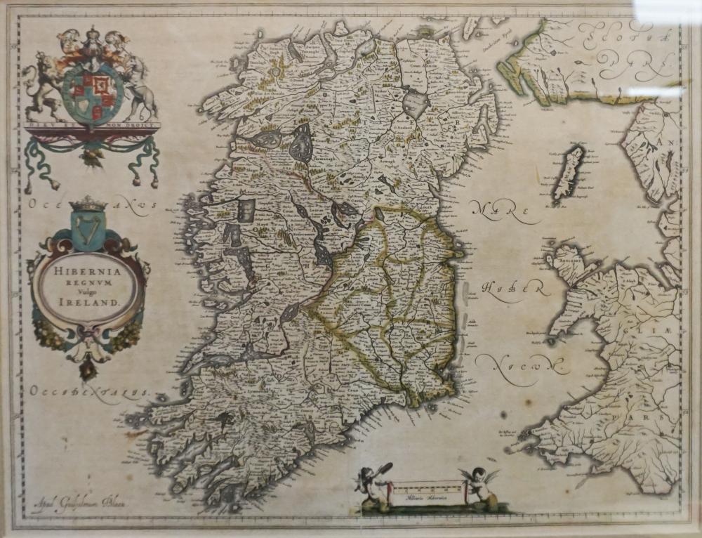 Appraisal: Joan Blaeu Cartographer Hibernia Regnum Vulgo Ireland Map of Ireland