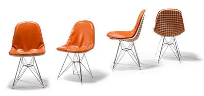 Appraisal: Four wire chairs charles and ray eames - - for