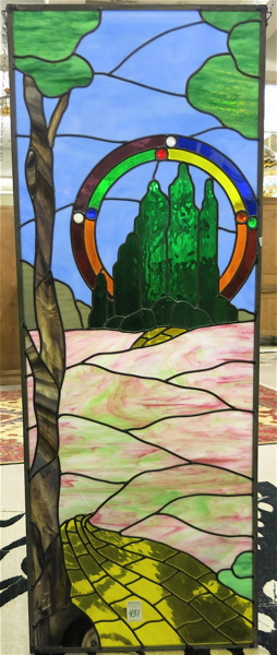 Appraisal: PICTORIAL STAINED LEADED GLASS WINDOW PANEL Rayer's Bearden Stained Glass