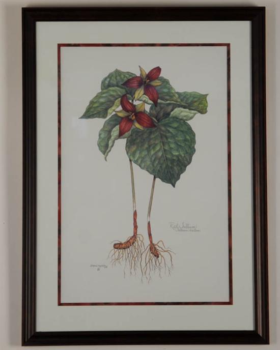 Appraisal: Sharon Morris Kincheloe th st C Staunton VA Red Trillium