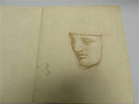 Appraisal: TH CENTURY HEAD OF A WOMAN Graphite sanguine and white