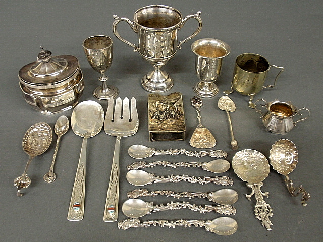 Appraisal: - Group of Continental and Mexican silver tableware and accessories