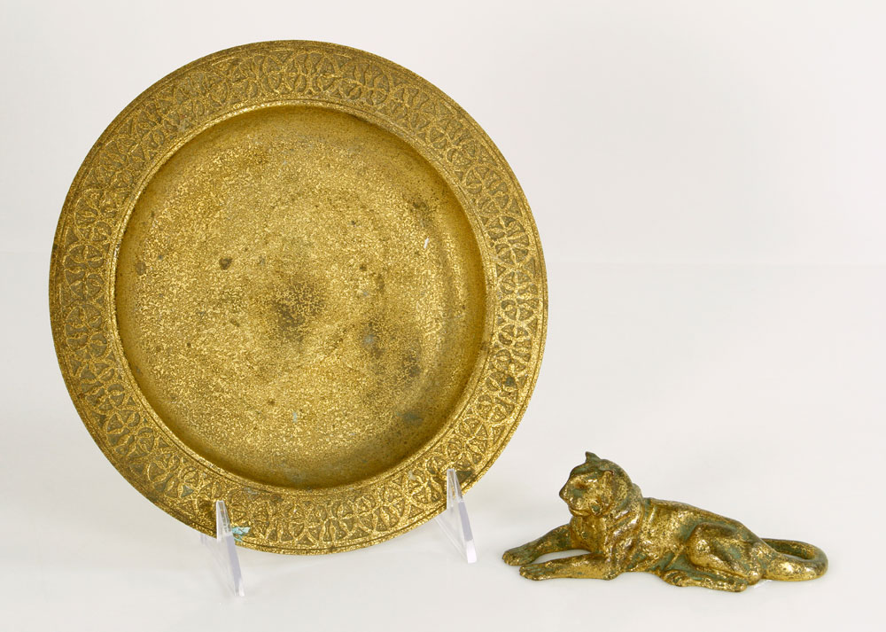 Appraisal: - Tiffany Studios Bronze Plate and Lion Tiffany Studios plate